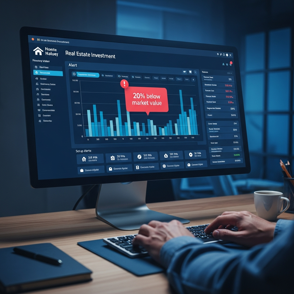 Setting up automated alerts for 20% below market value properties
